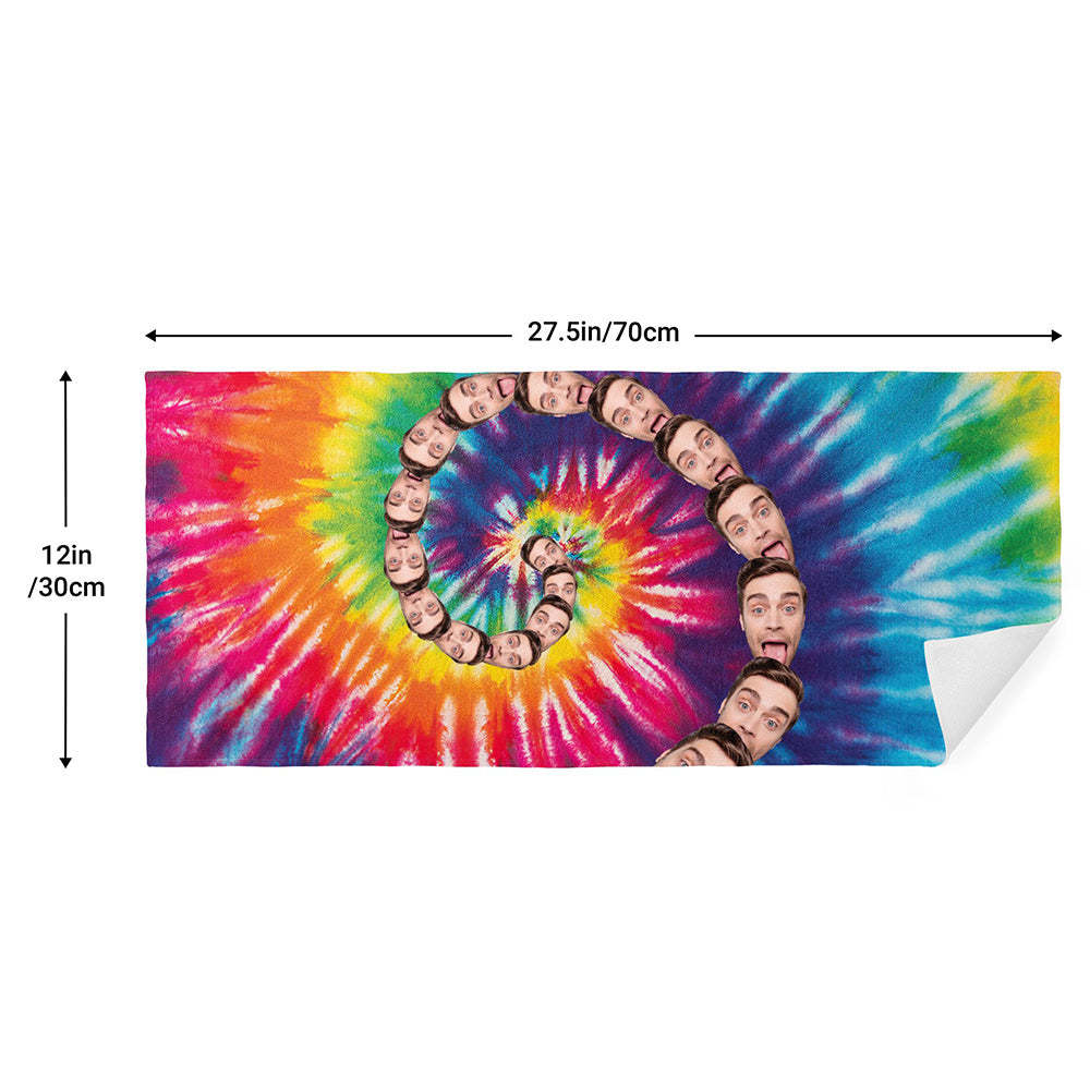 Custom Faces Rainbow Beach Towel Personalized Photo Beach Towel Funny Gift