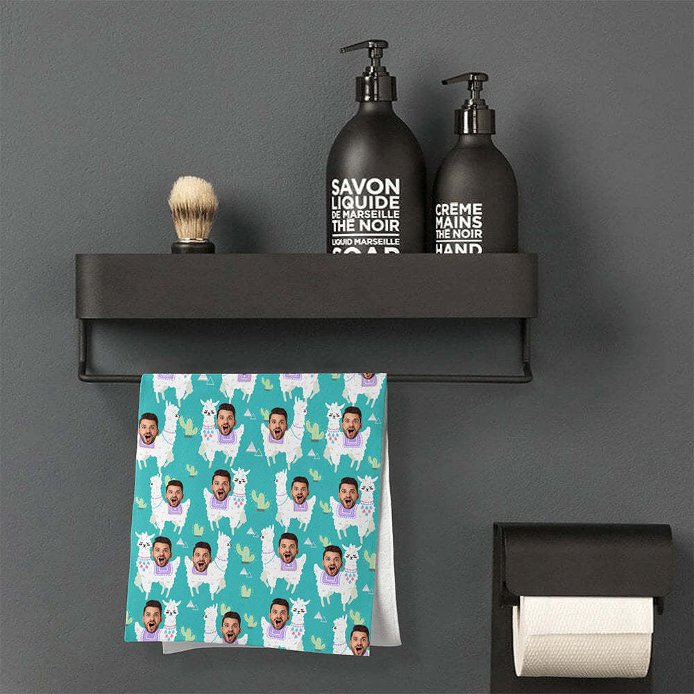 Custom Faces Sheep Beach Towel Personalized Photo Beach Towel Funny Gift