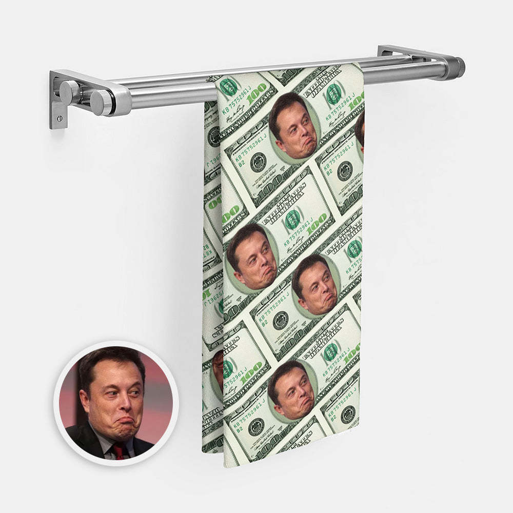 Custom Faces Dollar Beach Towel Personalized Photo Beach Towel Funny Gift