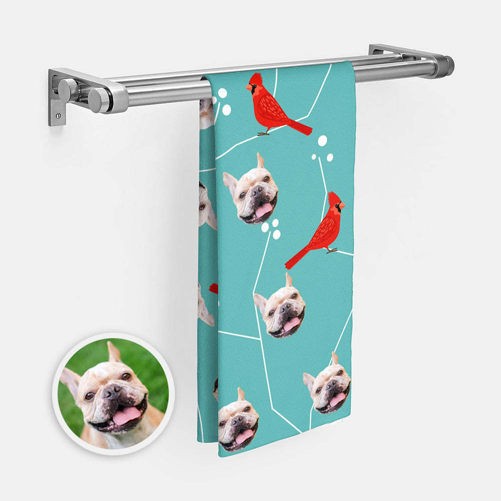 Custom Dog Faces Beach Towel Personalized Photo Beach Towel Funny Gift