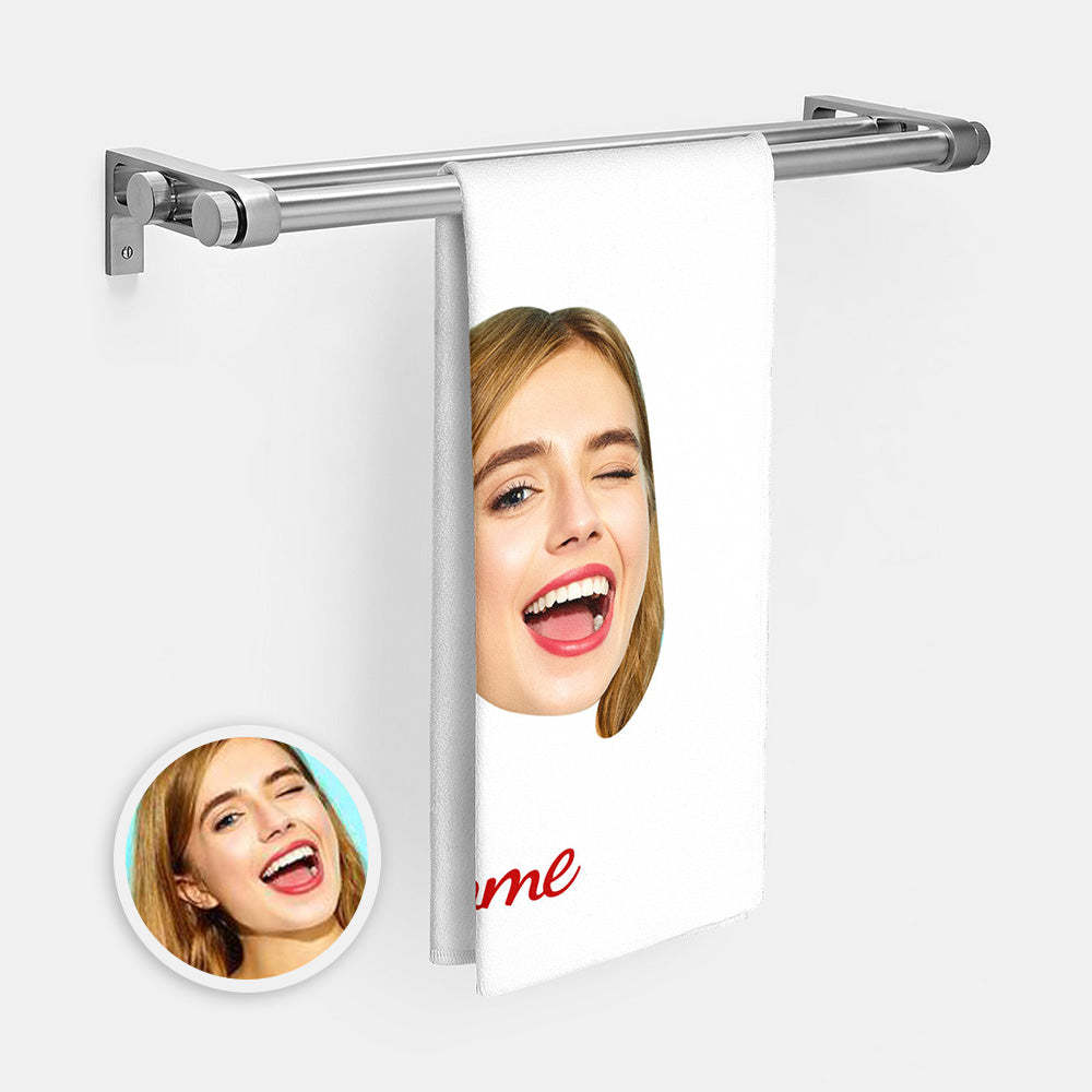 Custom Face And Name Towel Personalized Photo Towel Funny Gift
