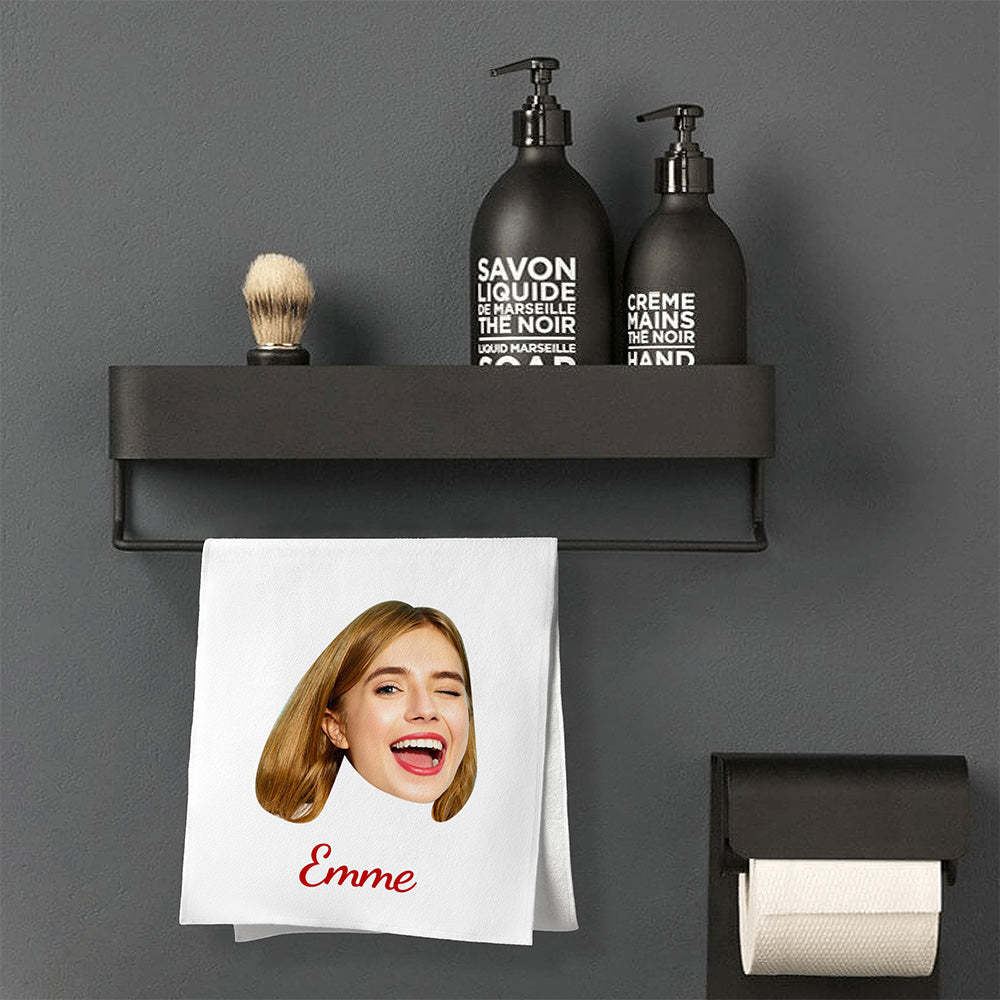 Custom Face And Name Towel Personalized Photo Towel Funny Gift