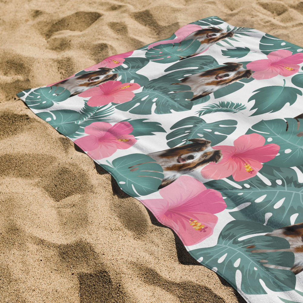 Custom Photo Dog Beach Towel