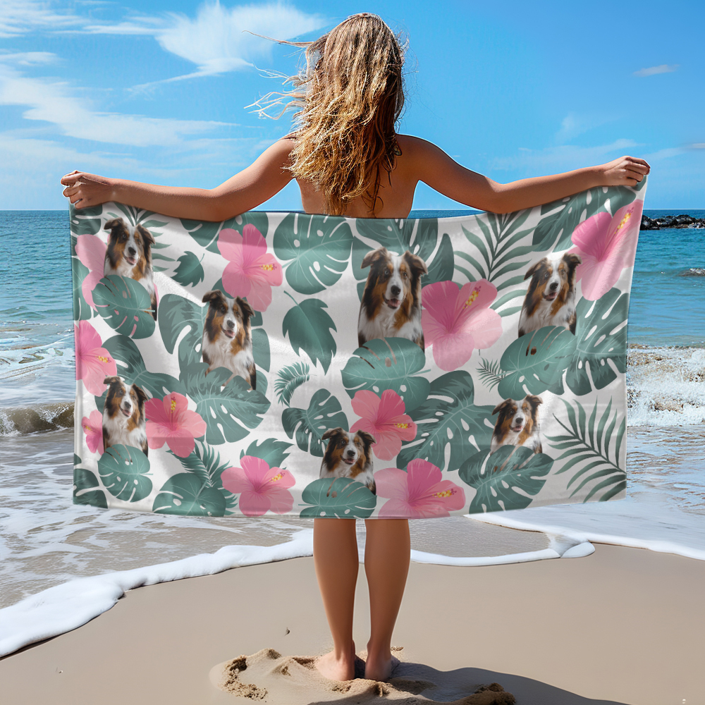 Custom Photo Dog Beach Towel