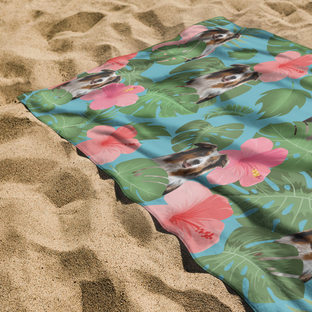 Custom Photo Dog Beach Towel