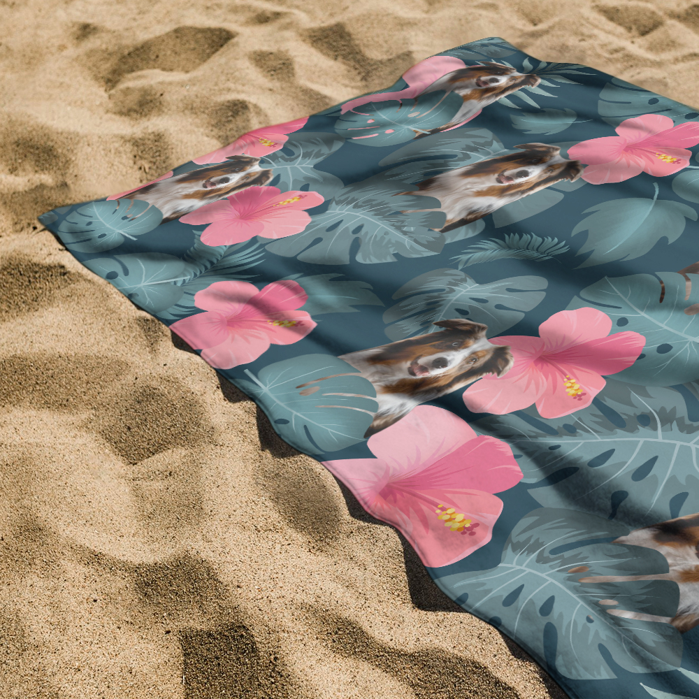 Custom Photo Dog Beach Towel