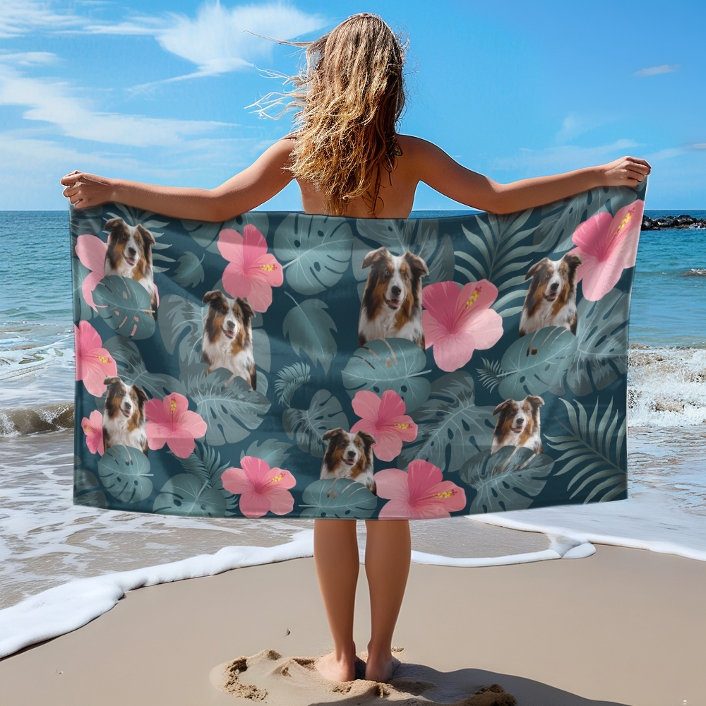Custom Photo Dog Beach Towel