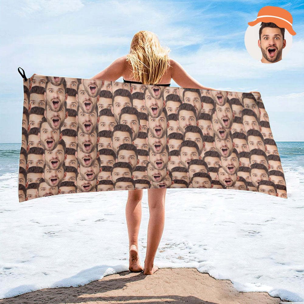 Custom Face Seamless Towel Personalized Photo Towel Funny Gift-MyHawaiianShirts