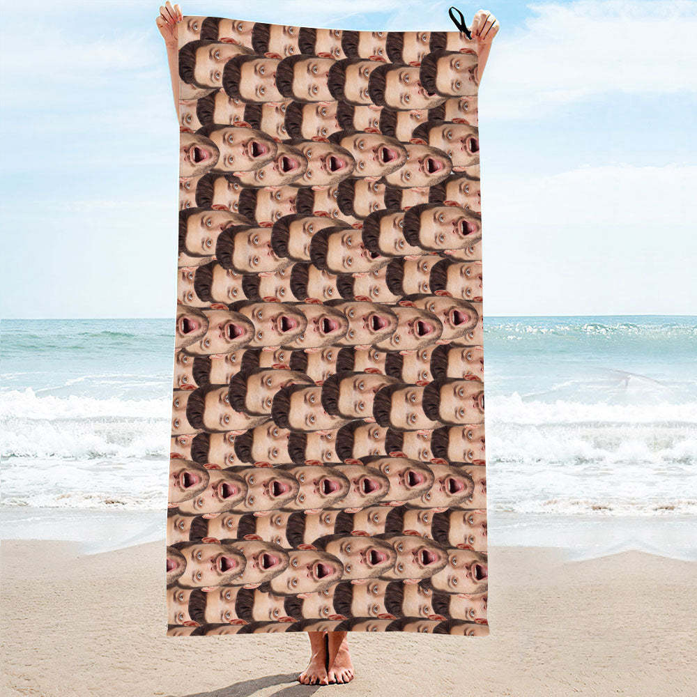 Custom Face Seamless Towel Personalized Photo Towel Funny Gift-MyHawaiianShirts