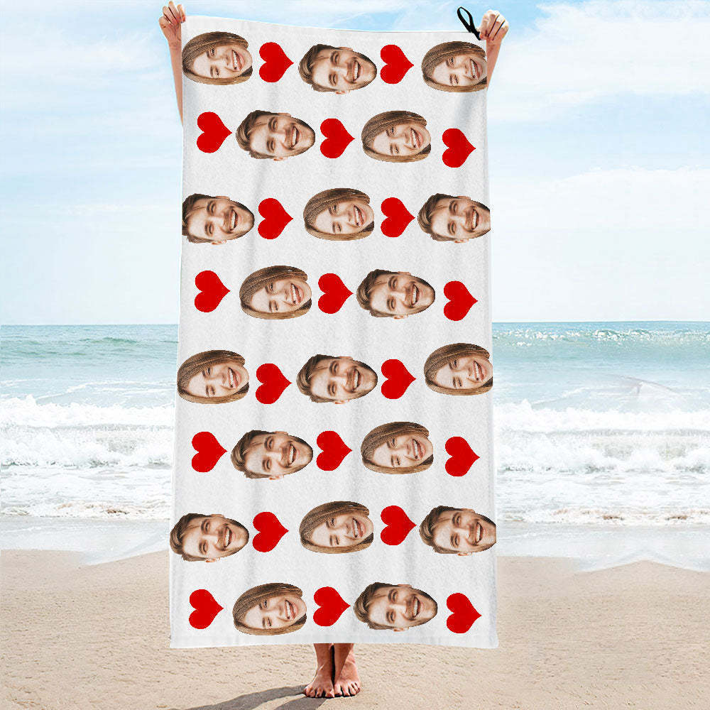 Custom Couple Faces Towel Personalized Photo Towel Funny Gift-MyHawaiianShirts