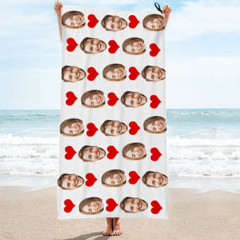 Custom Couple Faces Towel Personalized Photo Towel Funny Gift-MyHawaiianShirts