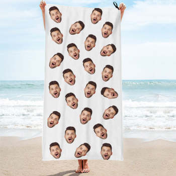 Custom Faces White Towel Personalized Photo Towel Funny Gift-MyHawaiianShirts