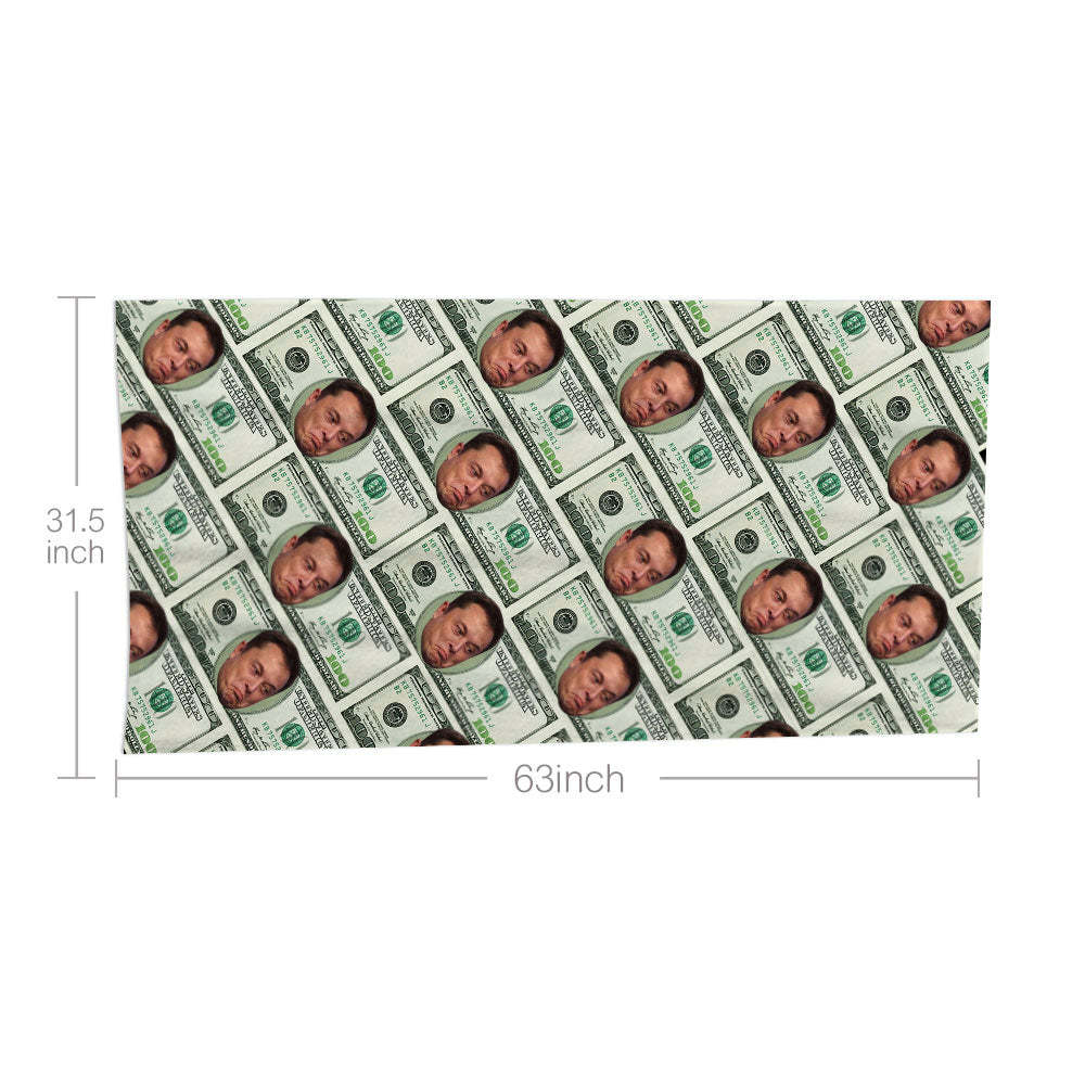Custom Faces Dollar Beach Towel Personalized Photo Beach Towel Funny Gift