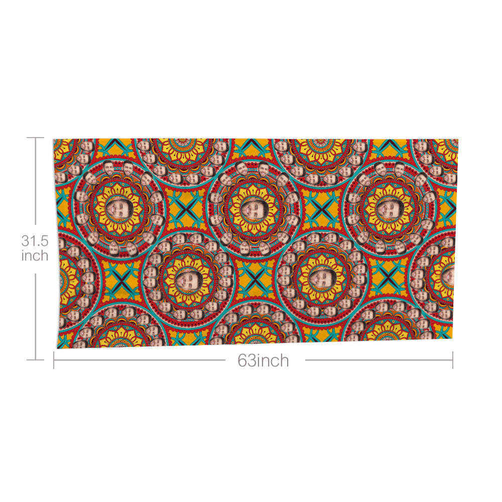 Custom Face Circle Beach Towel Personalized Photo Beach Towel Funny Gift