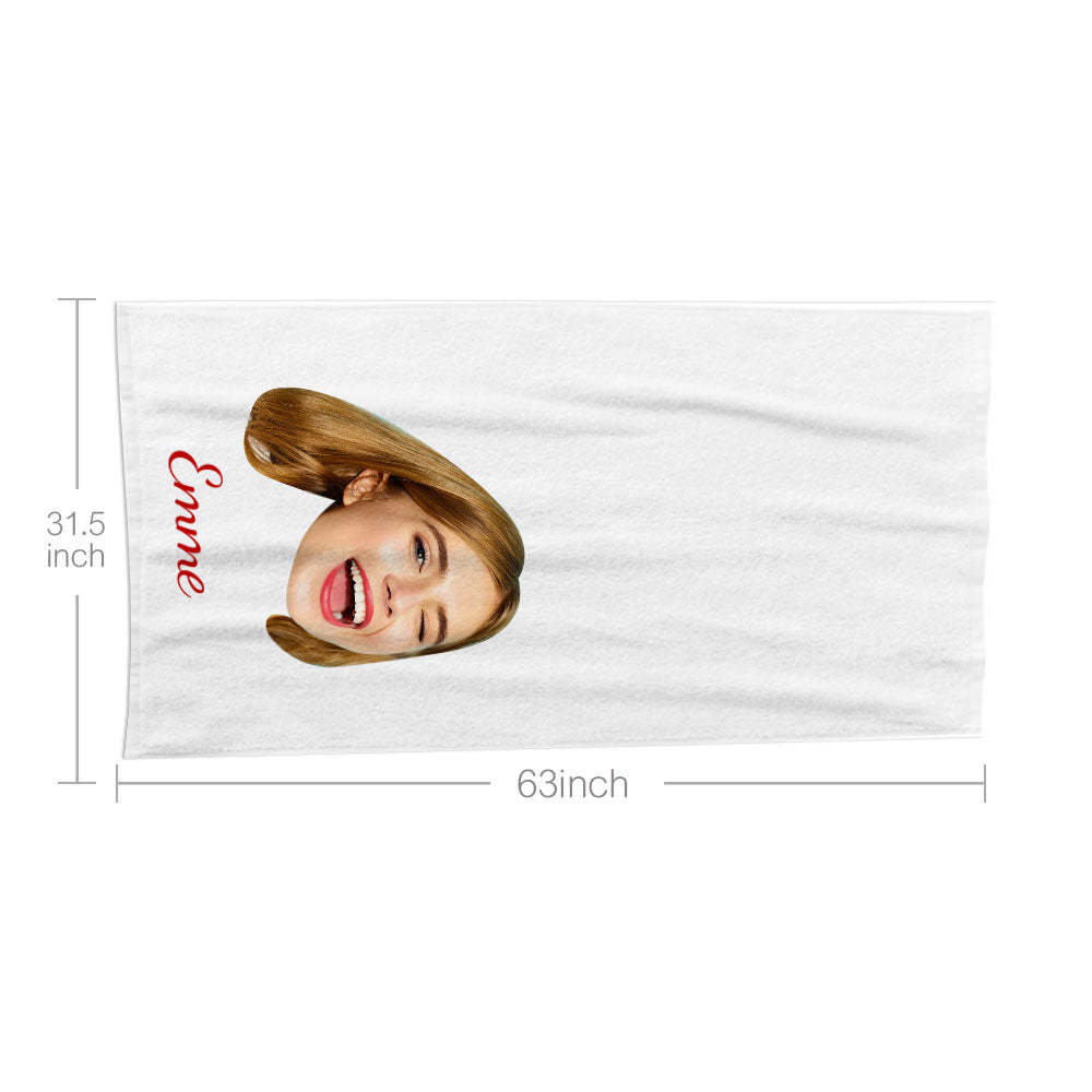 Custom Face And Name Towel Personalized Photo Towel Funny Gift