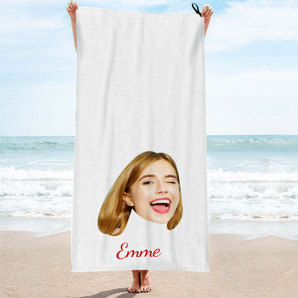Custom Face And Name Towel Personalized Photo Towel Funny Gift