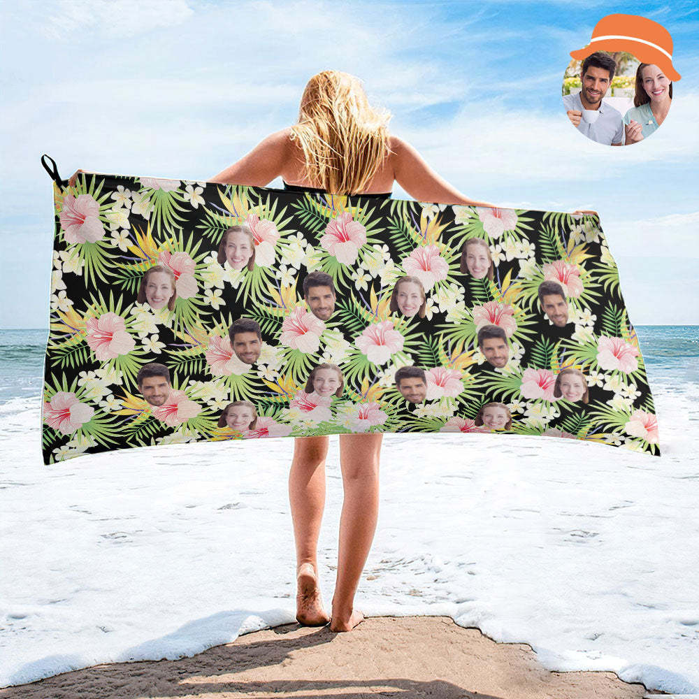 Custom Face Hawaii Style Towel Personalized Photo Towel Funny Gift-MyHawaiianShirts