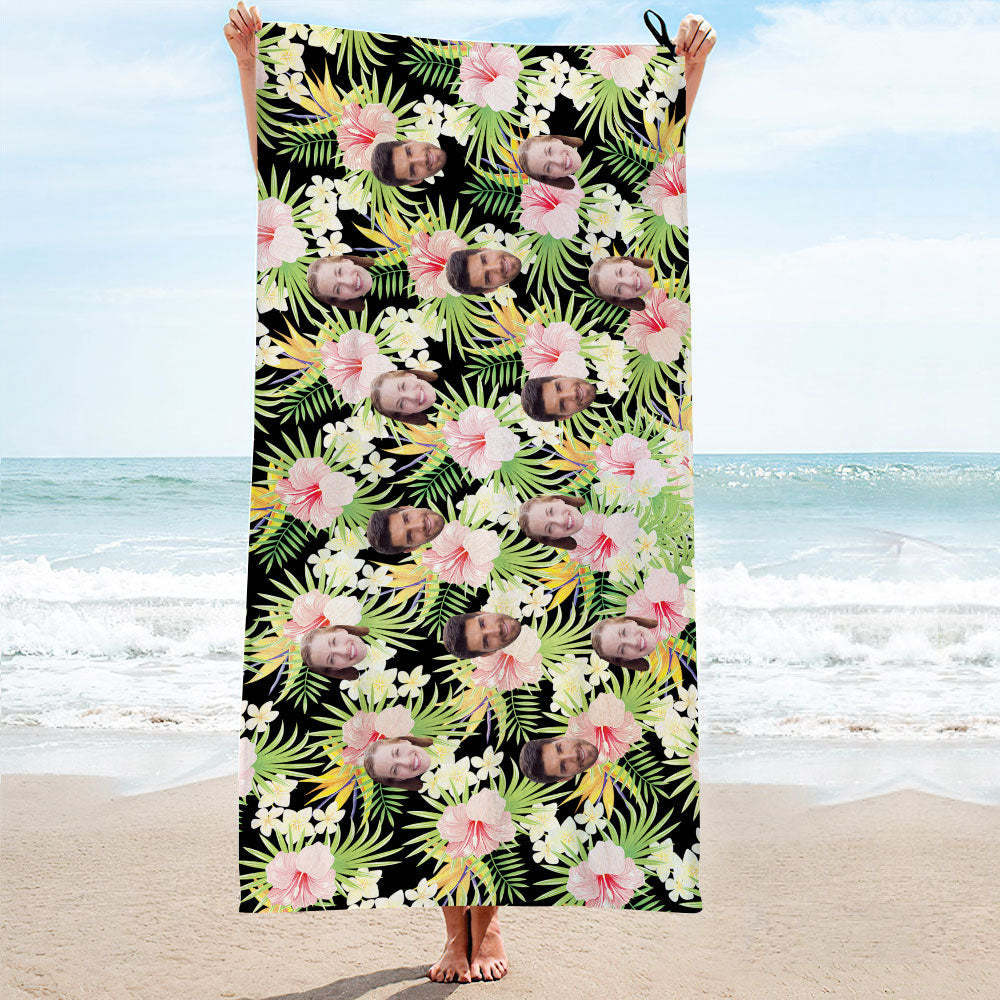 Custom Face Hawaii Style Towel Personalized Photo Towel Funny Gift-MyHawaiianShirts