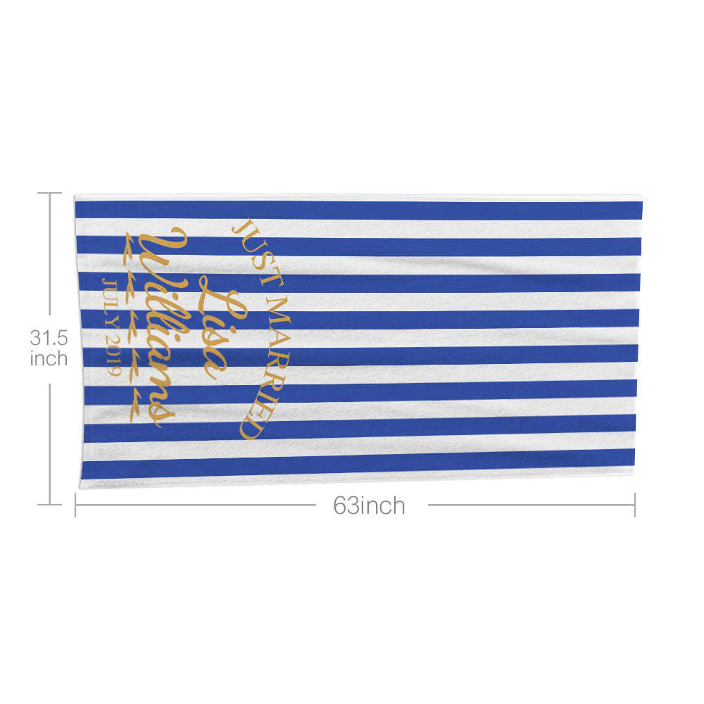 Custom Name Wedding Beach Towel Personalized Beach Towel Funny Gift