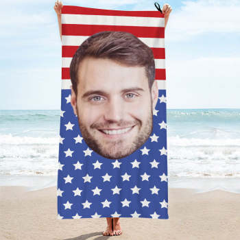 Custom Face Flag Towel Personalized Photo Towel Funny Gift-MyHawaiianShirts