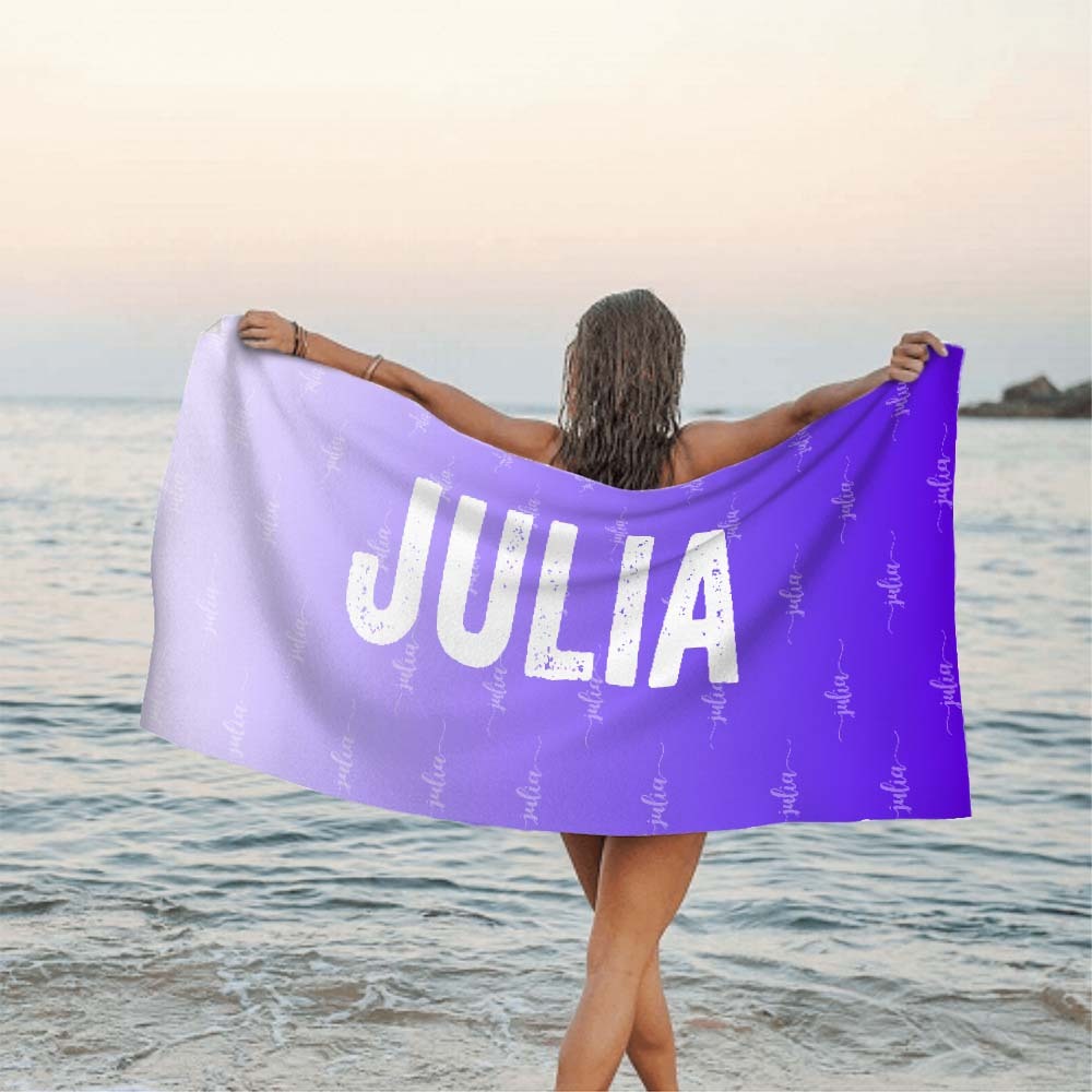 Custom Purple Towel Personalized Photo Towel Special Gift