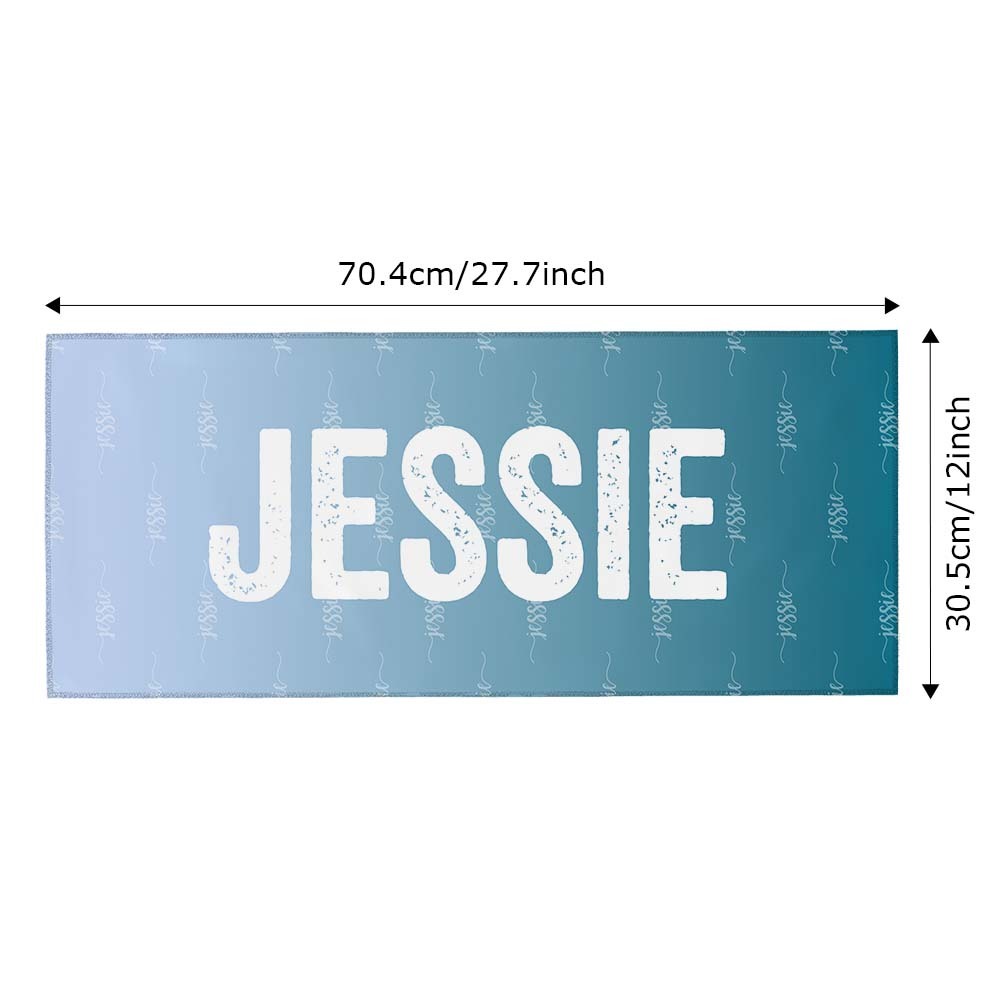 Custom Blue Towel Personalized Photo Towel Special Gift