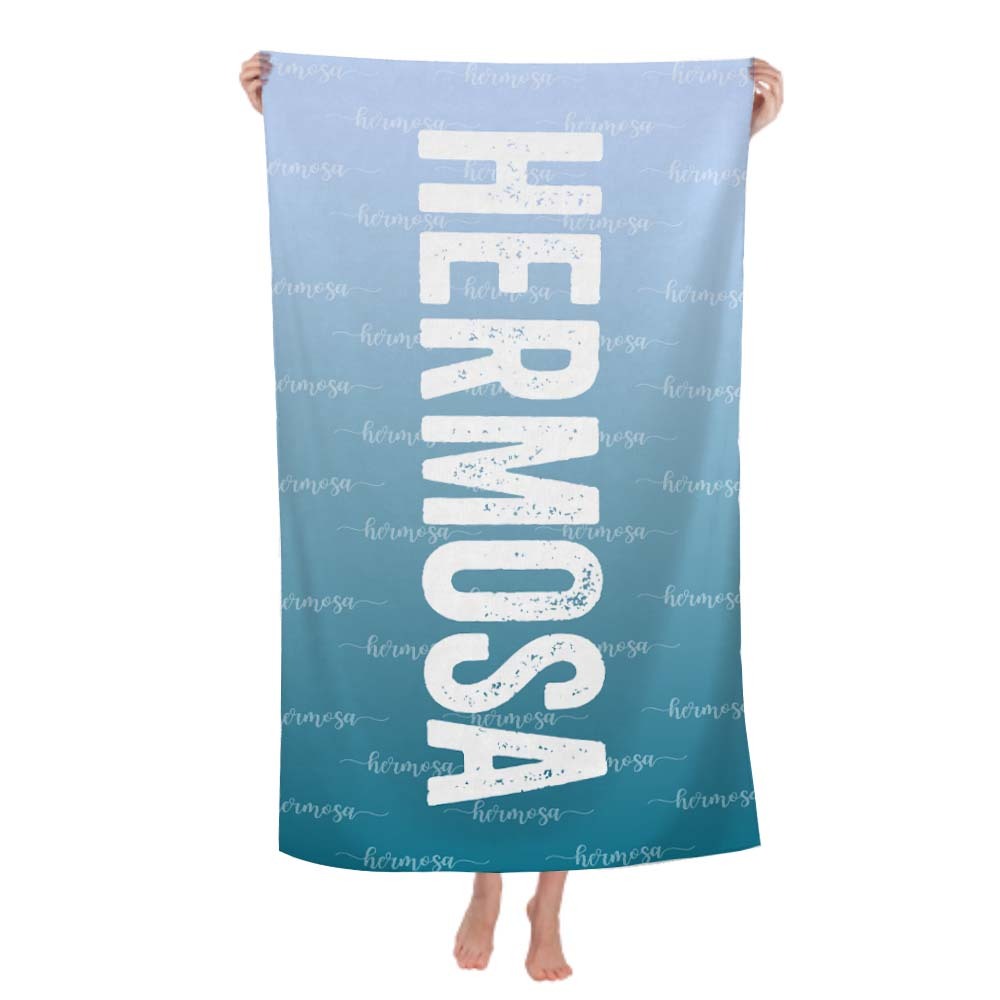 Custom Blue Towel Personalized Photo Towel Special Gift