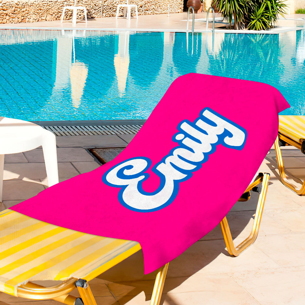 Personalized Bath Towel Custom Name Colorful Beach Towel Gift for Family - MyFaceTshirt