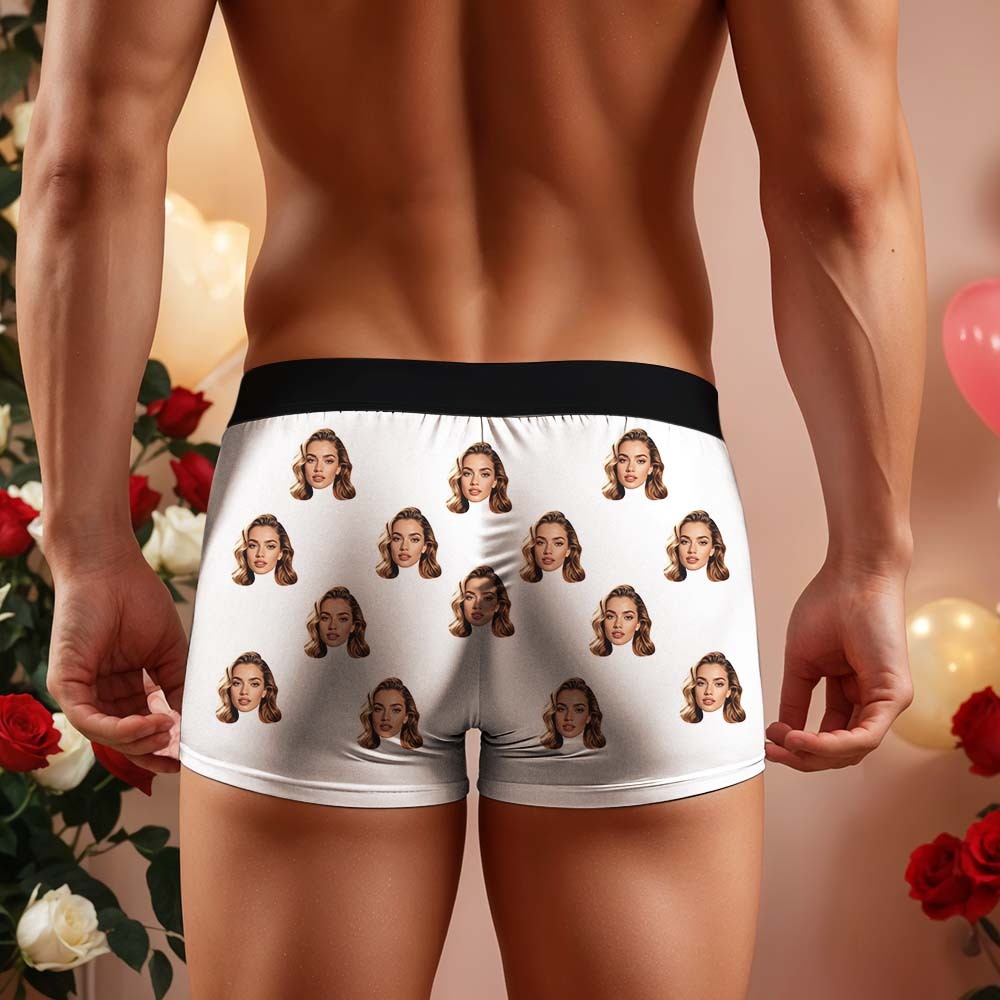 Custom Men's Boxers Personalized Underwear with Face Custom Black Hand All-Over Print Boxer Briefs