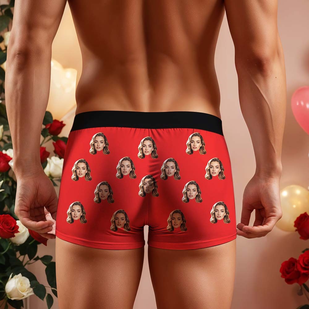 Custom Men's Boxers Personalized Underwear with Face Custom Black Hand All-Over Print Boxer Briefs