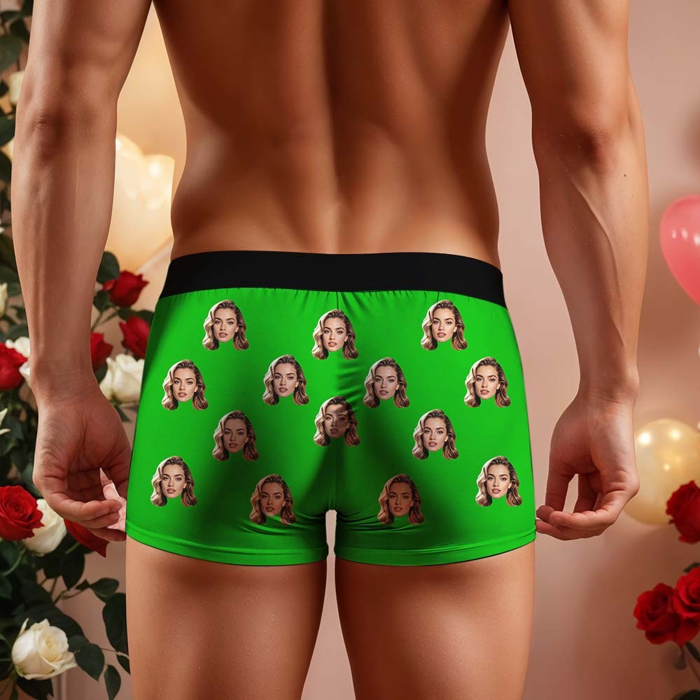 Custom Men's Boxers Personalized Underwear with Face Custom Black Hand All-Over Print Boxer Briefs