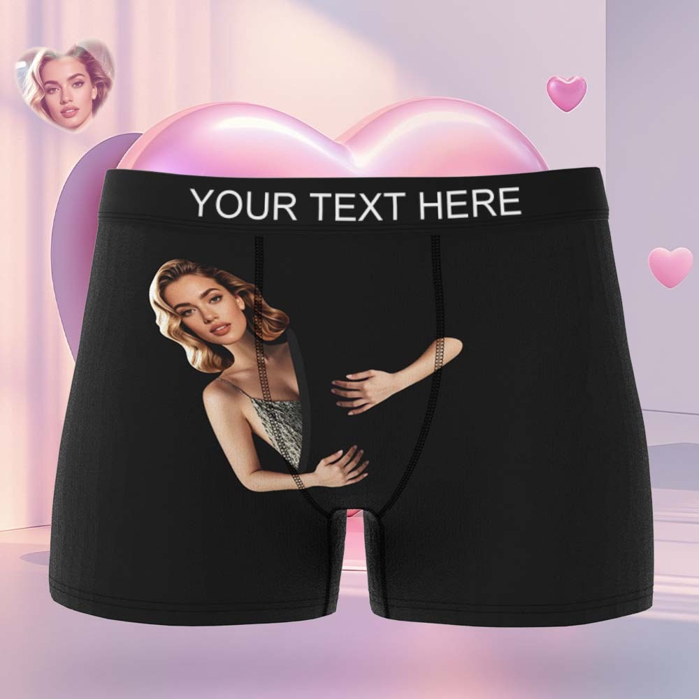 Custom Face Men's Boxer Briefs Personalized Photo Underwear Put Your Face on Underwear Valentine's Day Gift