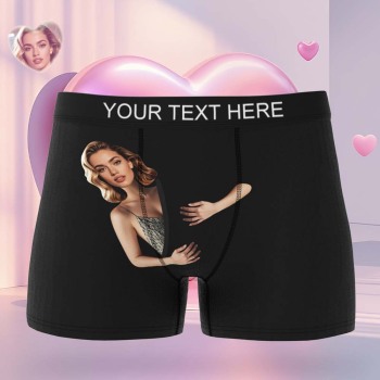 Custom Face Men's Boxer Briefs Personalized Photo Underwear Put Your Face on Underwear Valentine's Day Gift
