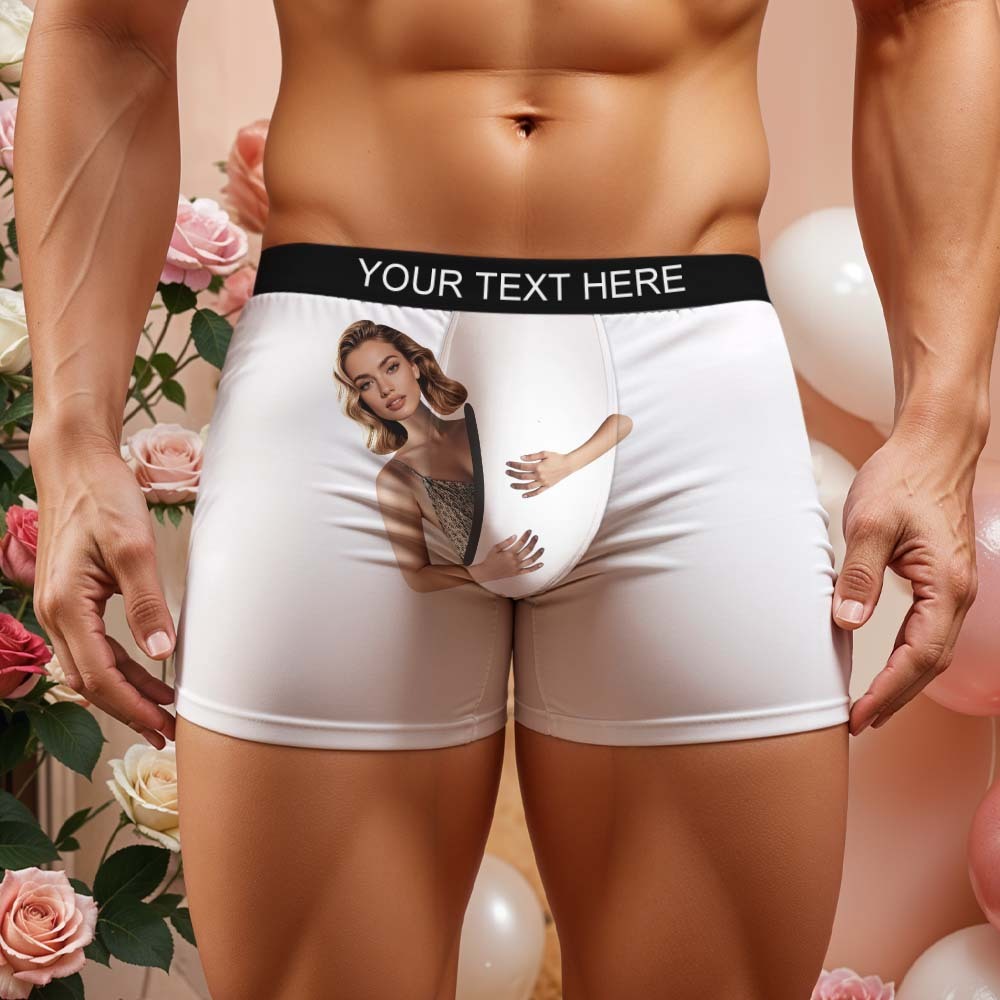 Custom Face Men's Boxer Briefs Personalized Photo Underwear Put Your Face on Underwear Valentine's Day Gift