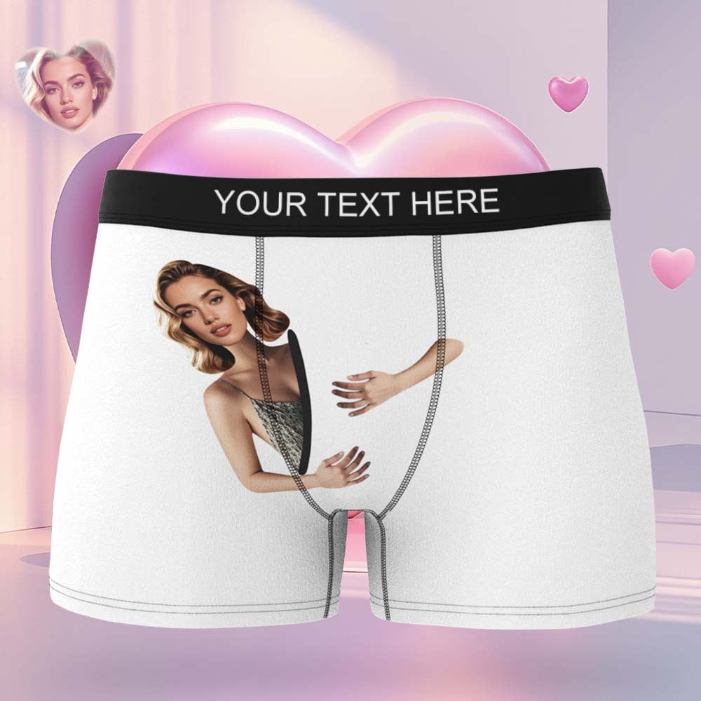 Custom Face Men's Boxer Briefs Personalized Photo Underwear Put Your Face on Underwear Valentine's Day Gift