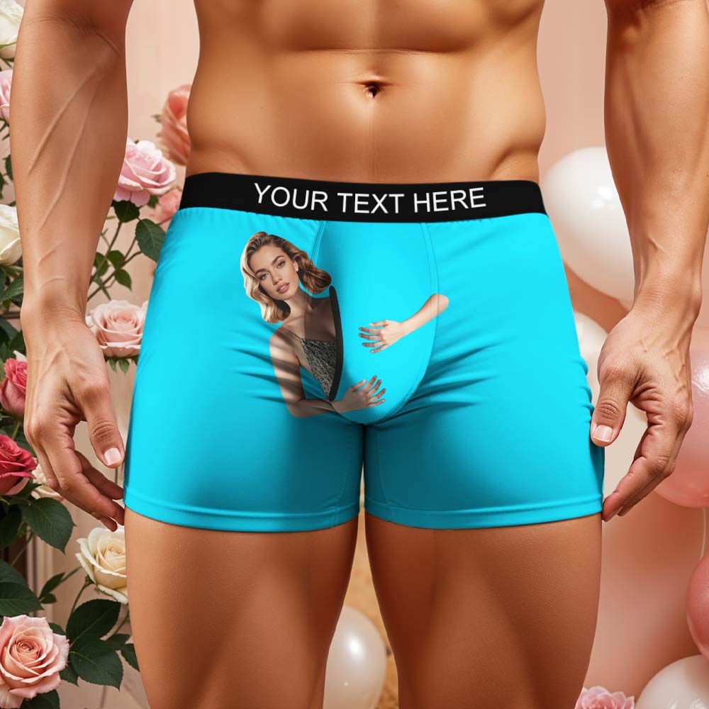 Custom Face Men's Boxer Briefs Personalized Photo Underwear Put Your Face on Underwear Valentine's Day Gift
