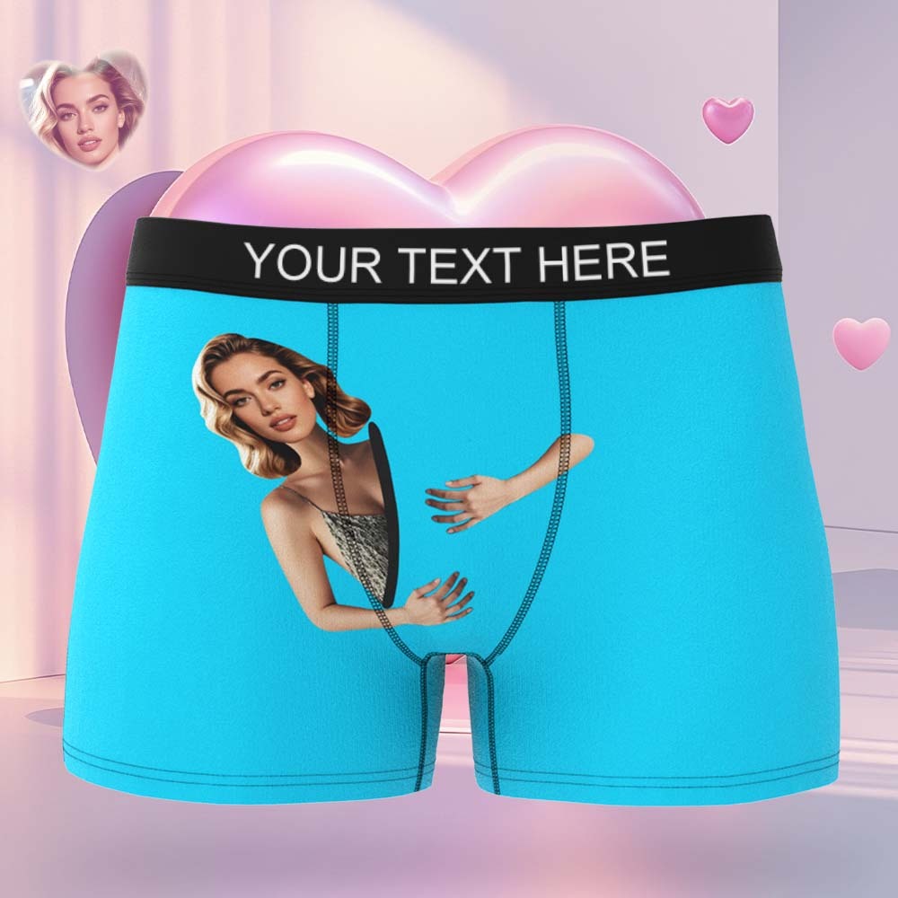 Custom Face Men's Boxer Briefs Personalized Photo Underwear Put Your Face on Underwear Valentine's Day Gift