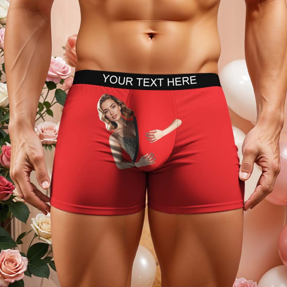 Custom Face Men's Boxer Briefs Personalized Photo Underwear Put Your Face on Underwear Valentine's Day Gift