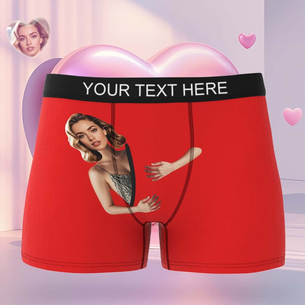 Custom Face Men's Boxer Briefs Personalized Photo Underwear Put Your Face on Underwear Valentine's Day Gift