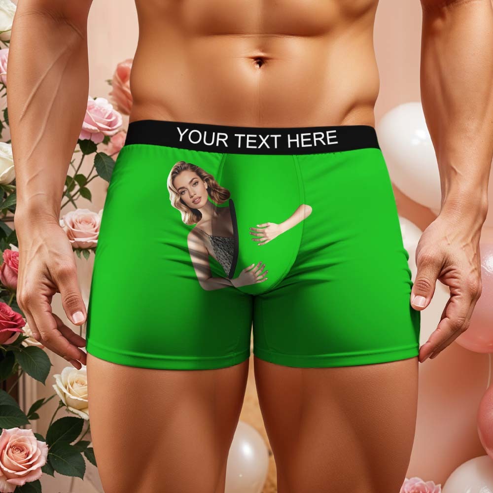 Custom Face Men's Boxer Briefs Personalized Photo Underwear Put Your Face on Underwear Valentine's Day Gift