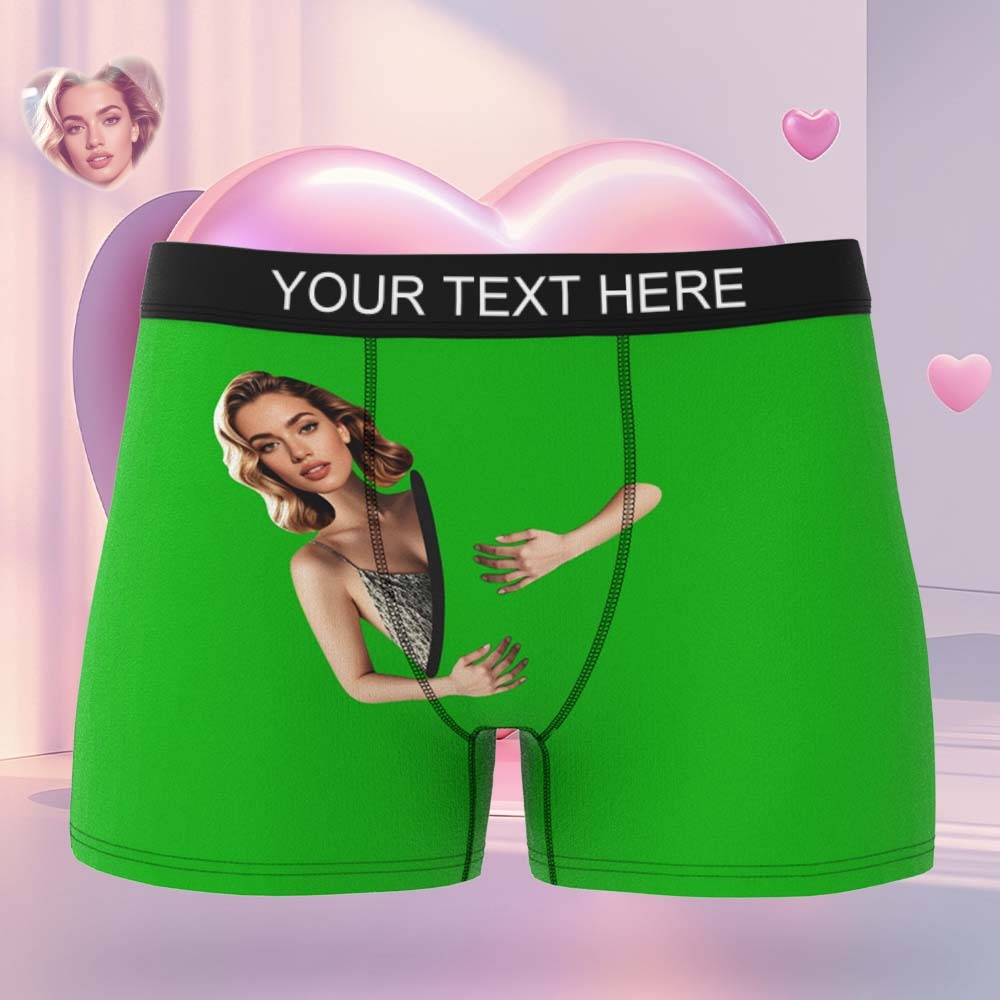 Custom Face Men's Boxer Briefs Personalized Photo Underwear Put Your Face on Underwear Valentine's Day Gift