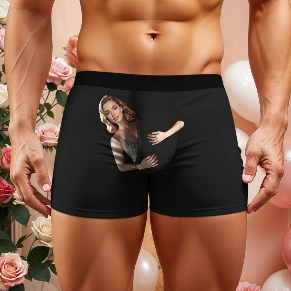 Custom Face Men's Boxer Briefs Personalized Photo Underwear Put Your Face on Underwear Valentine's Day Gift