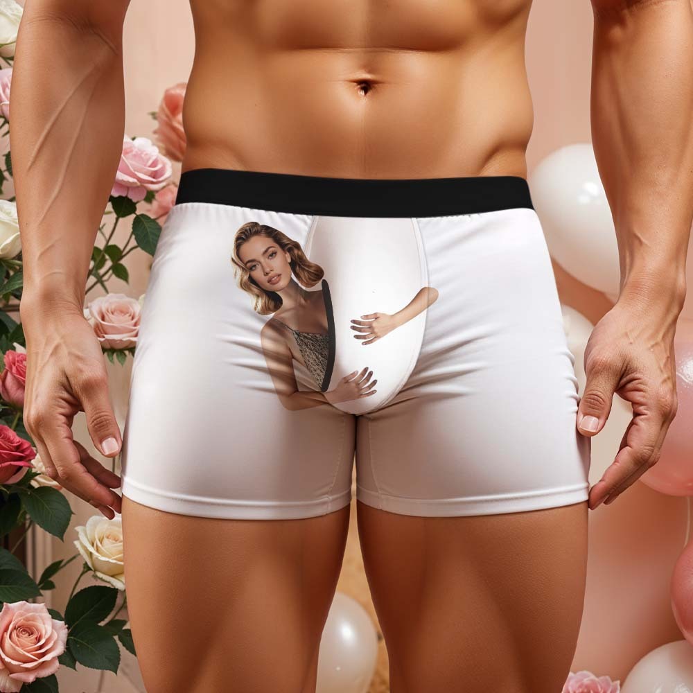 Custom Face Men's Boxer Briefs Personalized Photo Underwear Put Your Face on Underwear Valentine's Day Gift