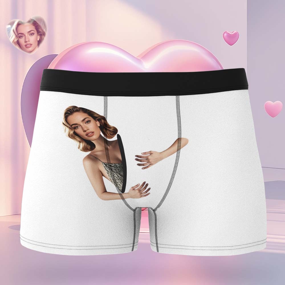 Custom Face Men's Boxer Briefs Personalized Photo Underwear Put Your Face on Underwear Valentine's Day Gift