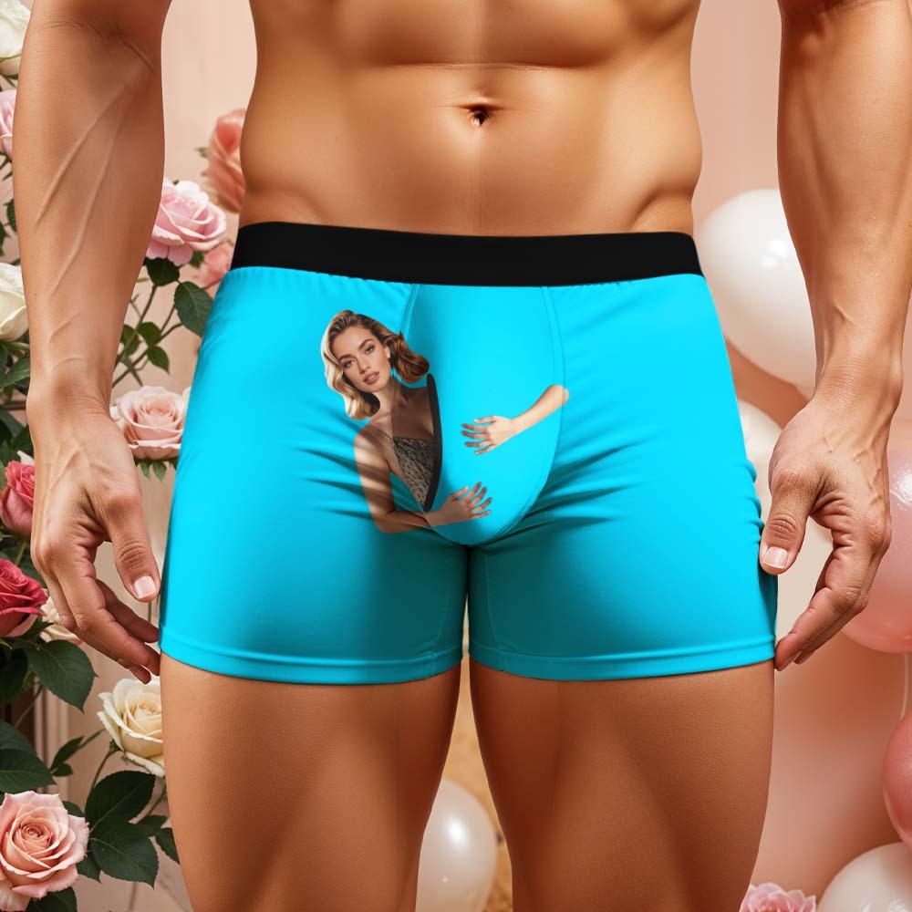 Custom Face Men's Boxer Briefs Personalized Photo Underwear Put Your Face on Underwear Valentine's Day Gift
