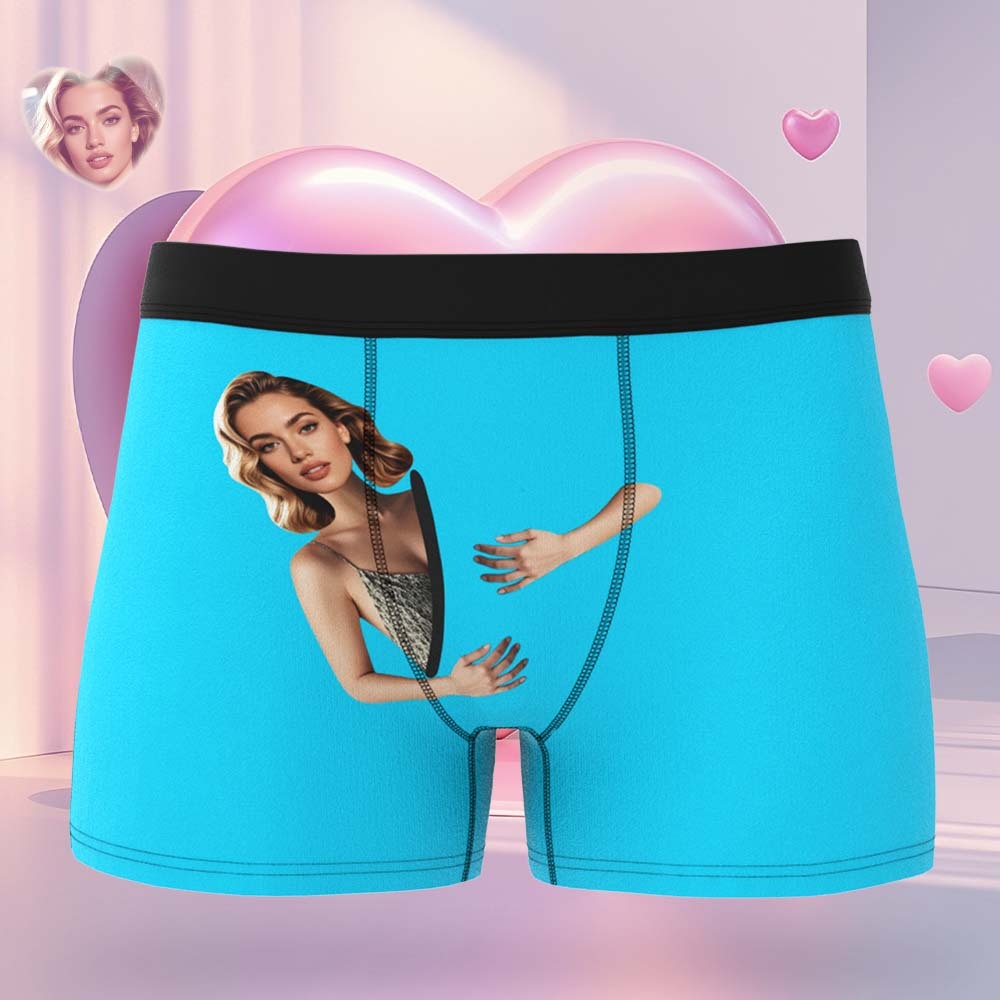 Custom Face Men's Boxer Briefs Personalized Photo Underwear Put Your Face on Underwear Valentine's Day Gift