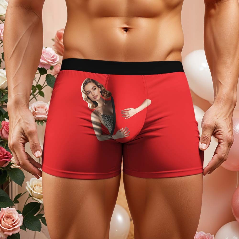 Custom Face Men's Boxer Briefs Personalized Photo Underwear Put Your Face on Underwear Valentine's Day Gift