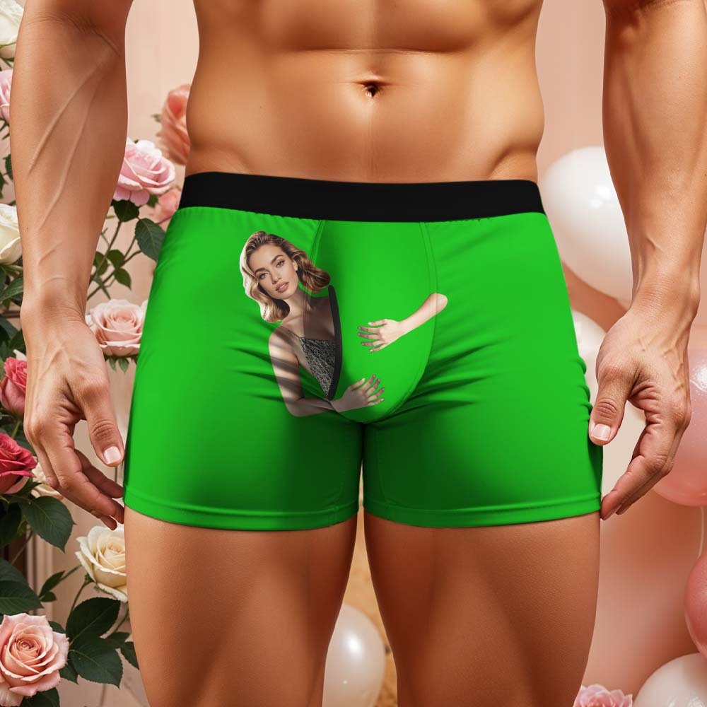 Custom Face Men's Boxer Briefs Personalized Photo Underwear Put Your Face on Underwear Valentine's Day Gift