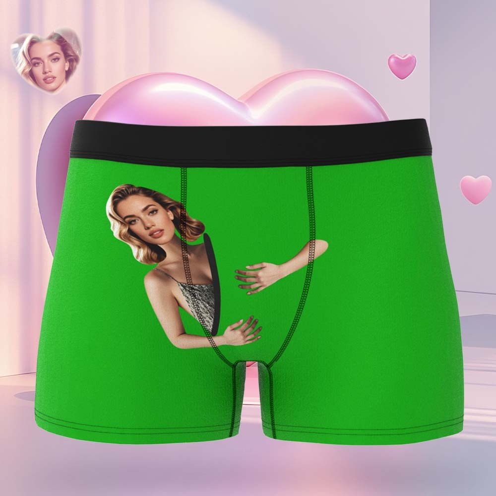 Custom Face Men's Boxer Briefs Personalized Photo Underwear Put Your Face on Underwear Valentine's Day Gift