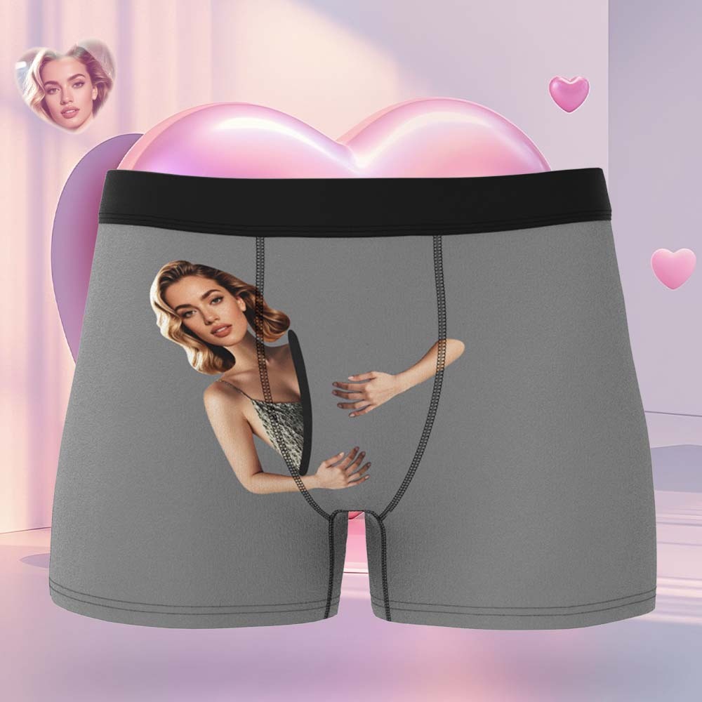 Custom Face Men's Boxer Briefs Personalized Photo Underwear Put Your Face on Underwear Valentine's Day Gift